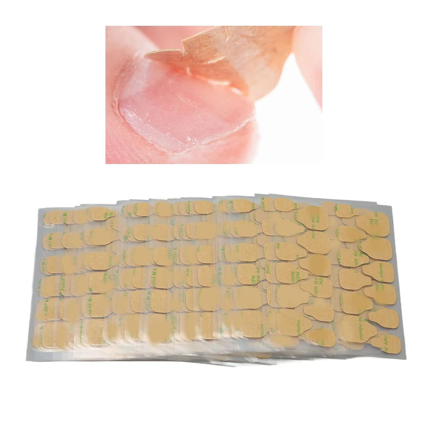 Nail Glue Sticker Double Side Jelly Glue Strong Adhesion Breathable Long Lasting Transparent Nail Adhesive Tabs for Fake Nails Silicone Material 25 Sheets 24Pcs Per Sheet