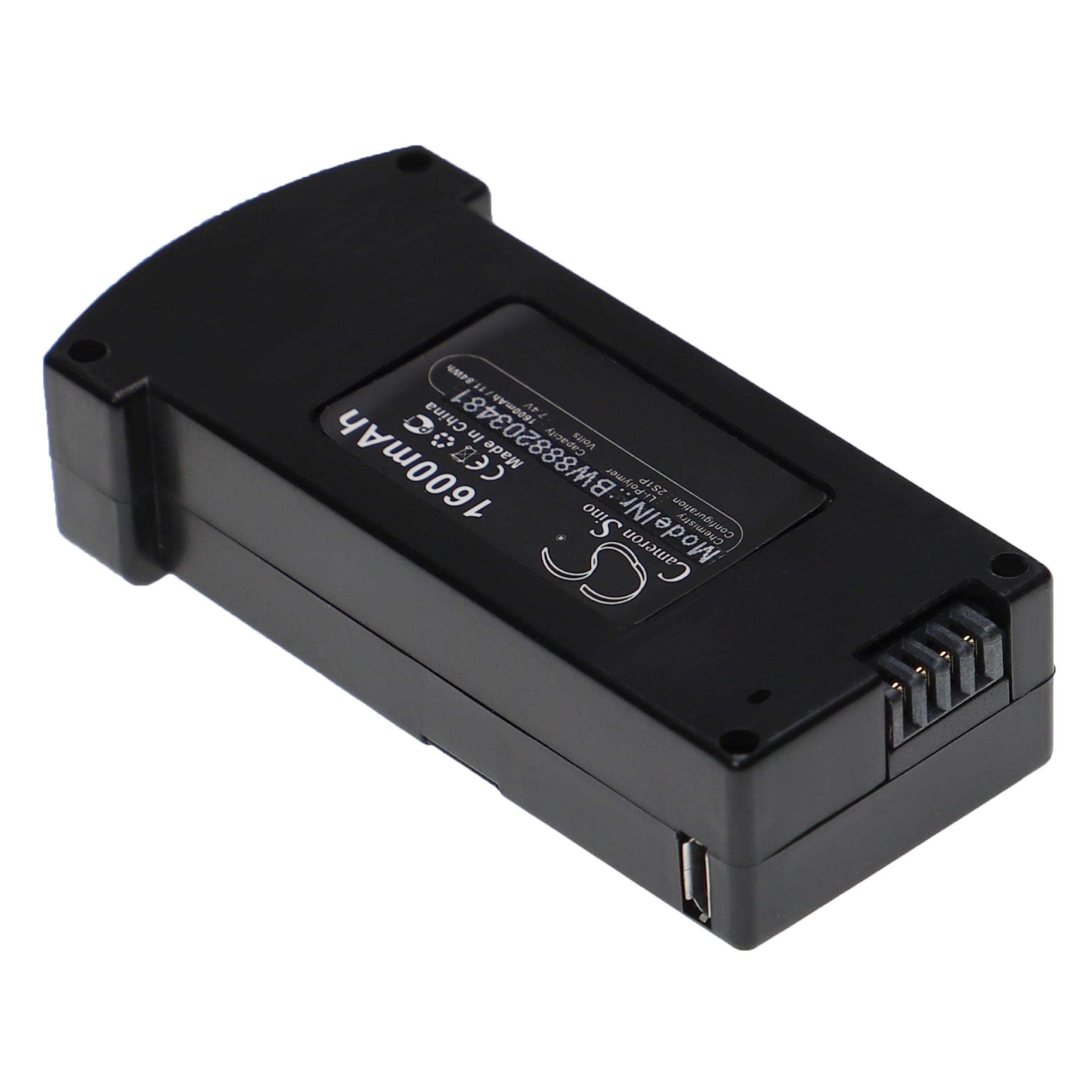 vhbw Batterie Compatible avec Eachine E520, E520S Drone (1600mAh, 7,4V, Li-polymère)