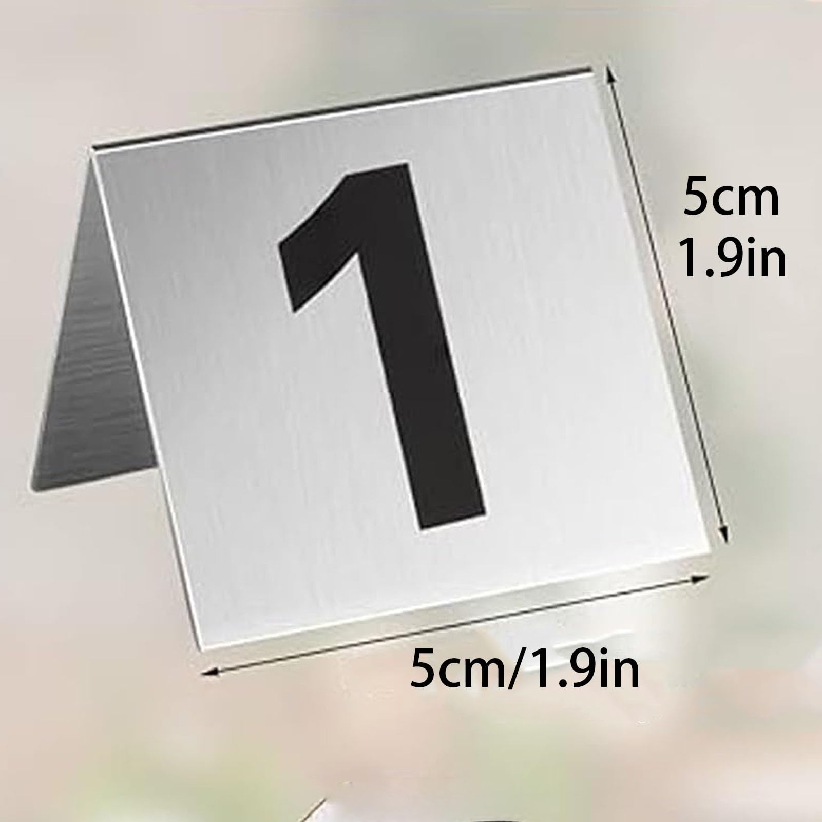 Números de Orden de Mesa de Restaurante de Doble Cara, Soportes de Acero Inoxidable fFor Números de Mesa, Tarjetas de Mesa Estilo Carpa for Cafeterías, Bares Y Banquetes(51~60)