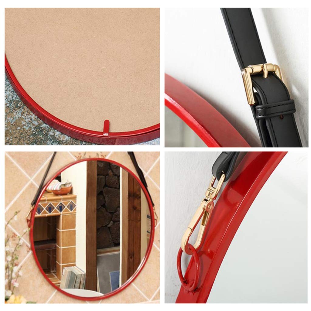 Ronde zwarte wandspiegel met metalen frame, HD, spiegel