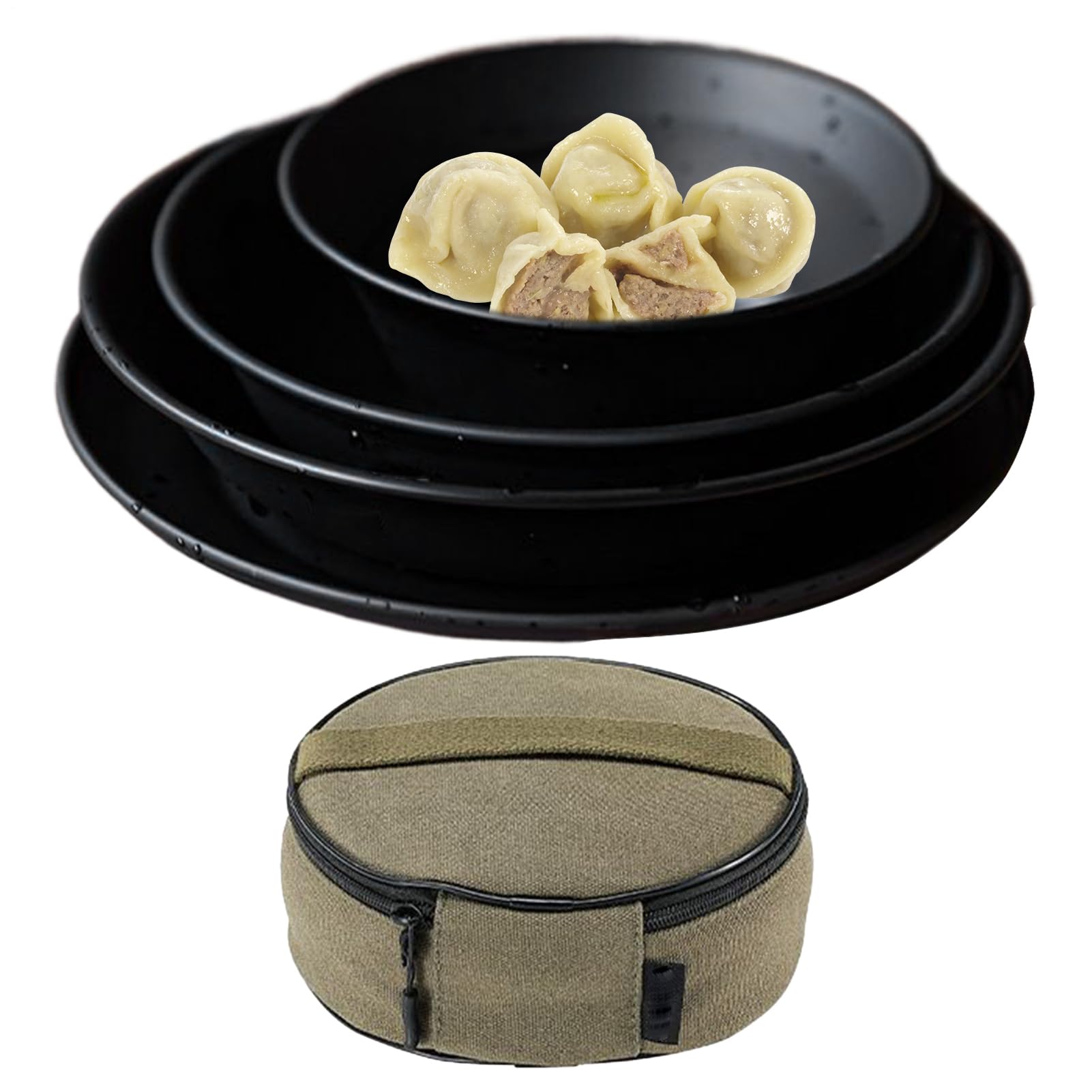 Camping Geschirr Set Rostfreies Edelstahl-Besteck Für Outdoor-Aktivitäten | Inklusive Segeltuchtasche Mehrweg-Besteck Für Paare Picknick Wanderung Outdoor Essen