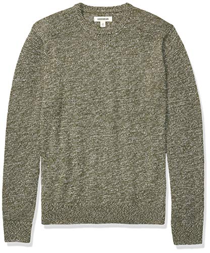 Amazon Brand - Goodthreads Men's Supersoft Marled Crewneck Sweater, Olive X-Large