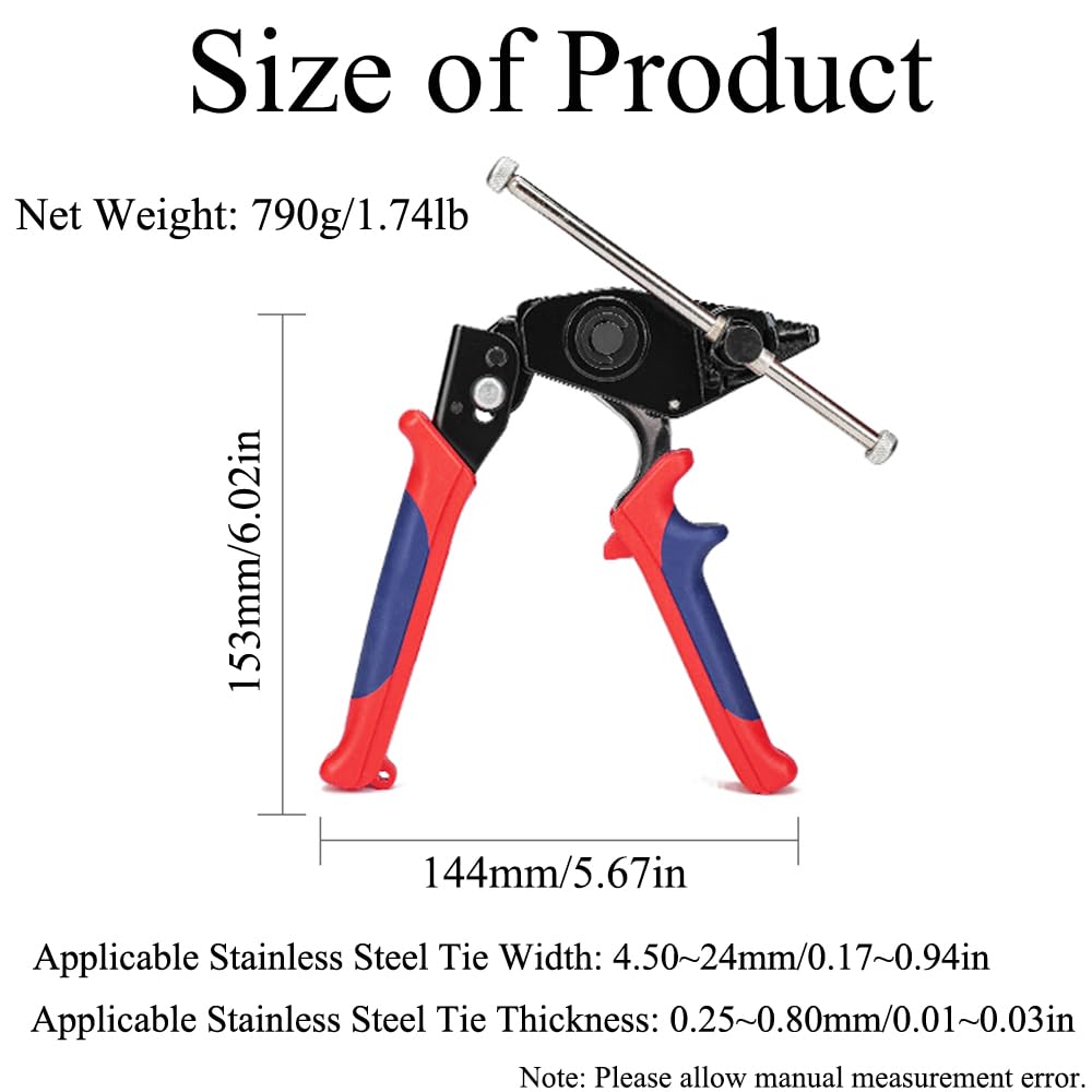 Pistola per fascette stringicavo in acciaio inossidabile WCB-324 per fascette stringicavo, strumento di tensionamento per cinghie in acciaio inossidabile da 4,5-24 mm