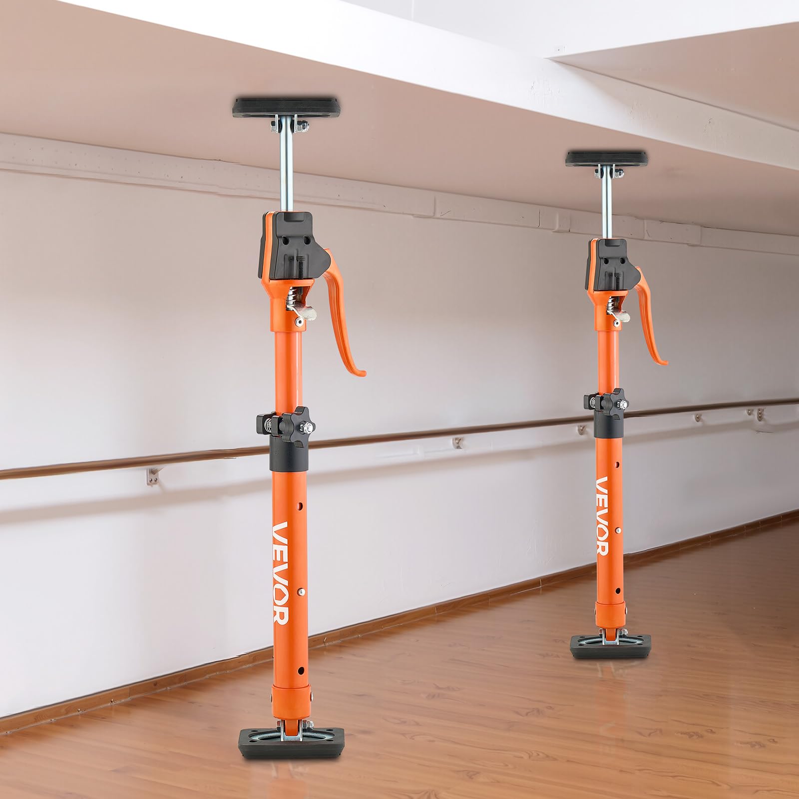 VEVOR Asta di Supporto per Martinetto, 2 Pezzi, Asta di Supporto Rapido Telescopica in Acciaio da 48 a 75 cm, Sistema Regolabile a 3 Mani con Capacità 100 kg per Sollevamento di Cartongesso