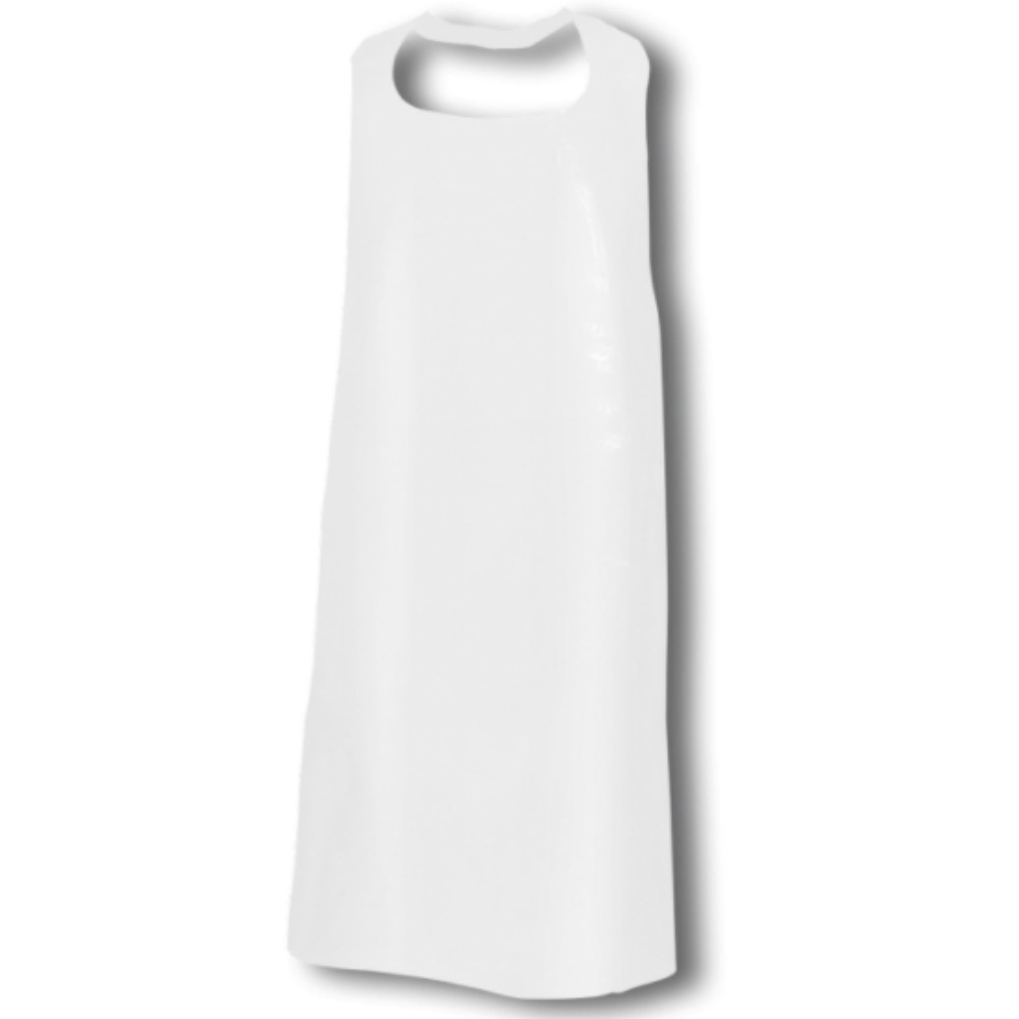 Delantales profesionales – color/longitud/tipo a elegir – para mataderos laboratorios (100 delantales desechables, blanco)