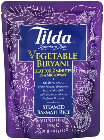 Tilda Steamed Basmati Vegetable Biryani Rice 250 g (Pack of 6)