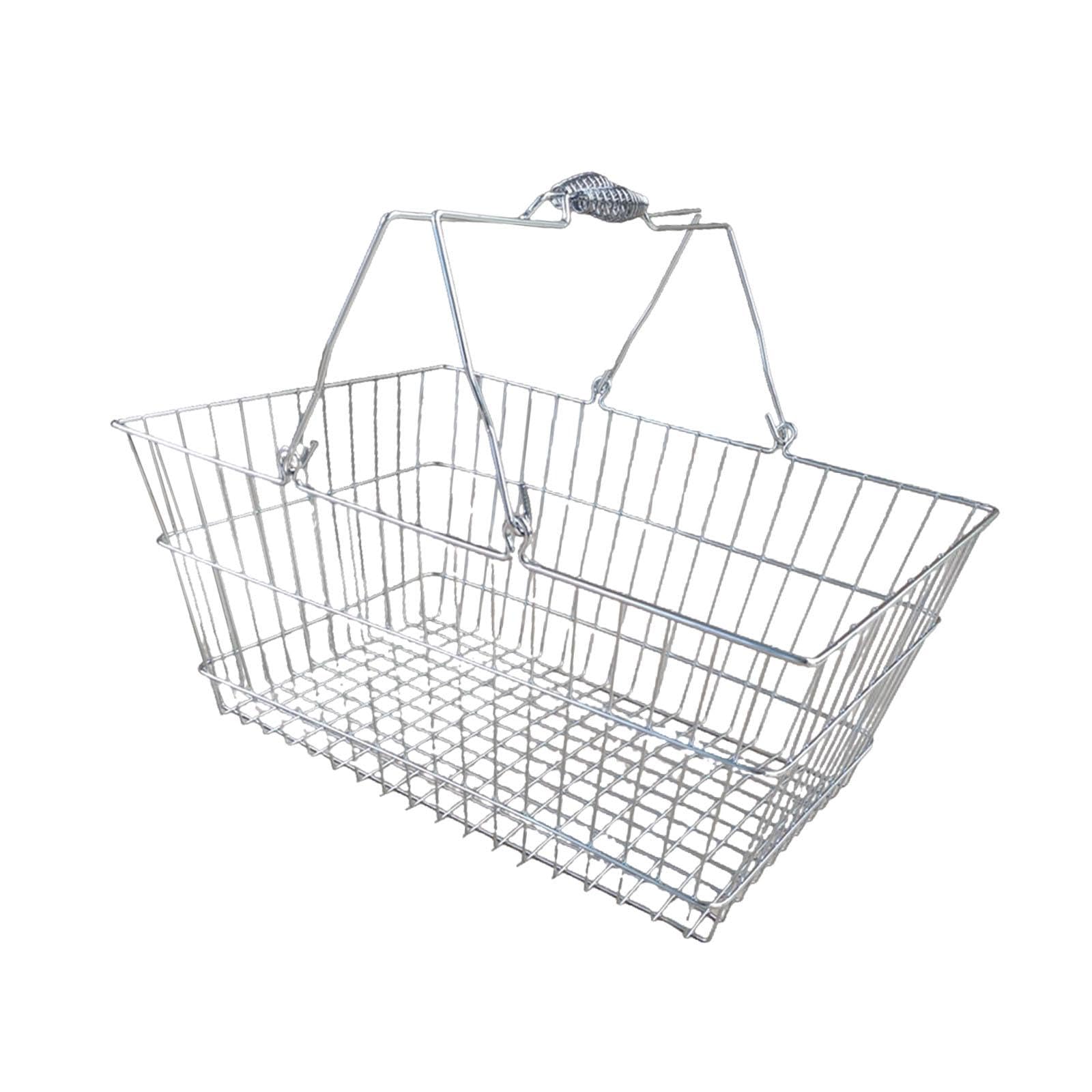 Cestino Portaoggetti Shopping Basket in Impugnatura Comoda per Trasporto di Alimenti Giocattoli E Accessori Adatto a Casa Negozio Bagno, 45cmx30cmx21cm