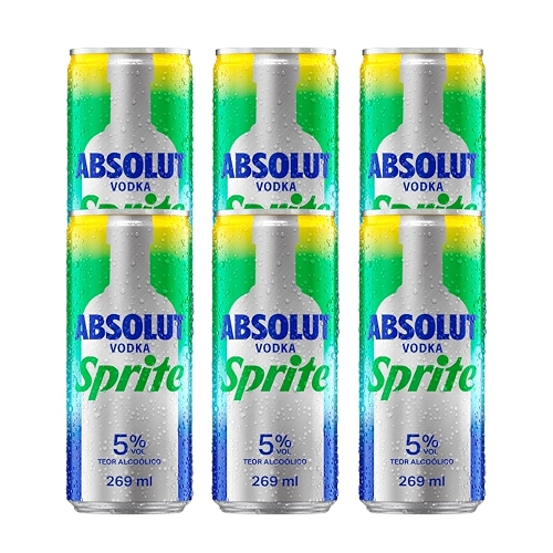 Pack Bebida Mista Alcoólica Absolut Vodka Sprite - 6 unidades de lata 269ml