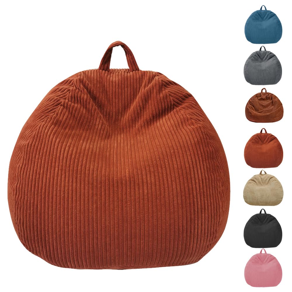 Bean Bag Chairs (No Filler),Bean Bag Cover,Stuffed Animal Storage Bean Bag,Plush Toys Storage Bag,Bean Bag for Kids,Adults,Teens[Large 36 x 45 in] Red Bean Bag