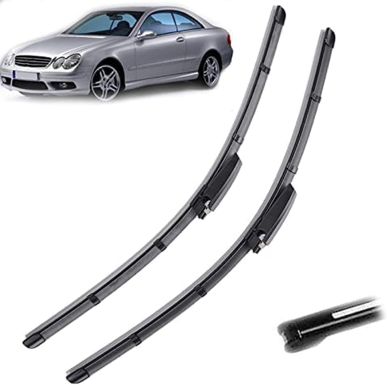 RESKIU Car Front Windshield Wiper Blade Set Replacement for Benz CLK-Class W209 C209 2002 2003 2004 2005 2006 2007, All Season Windscreen Wipers Quiet Easy Installation
