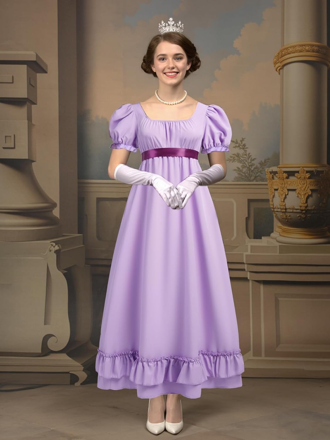 Vestido Bridgerton Mujer Vestido Largo Imperio Para Mujer Estilo