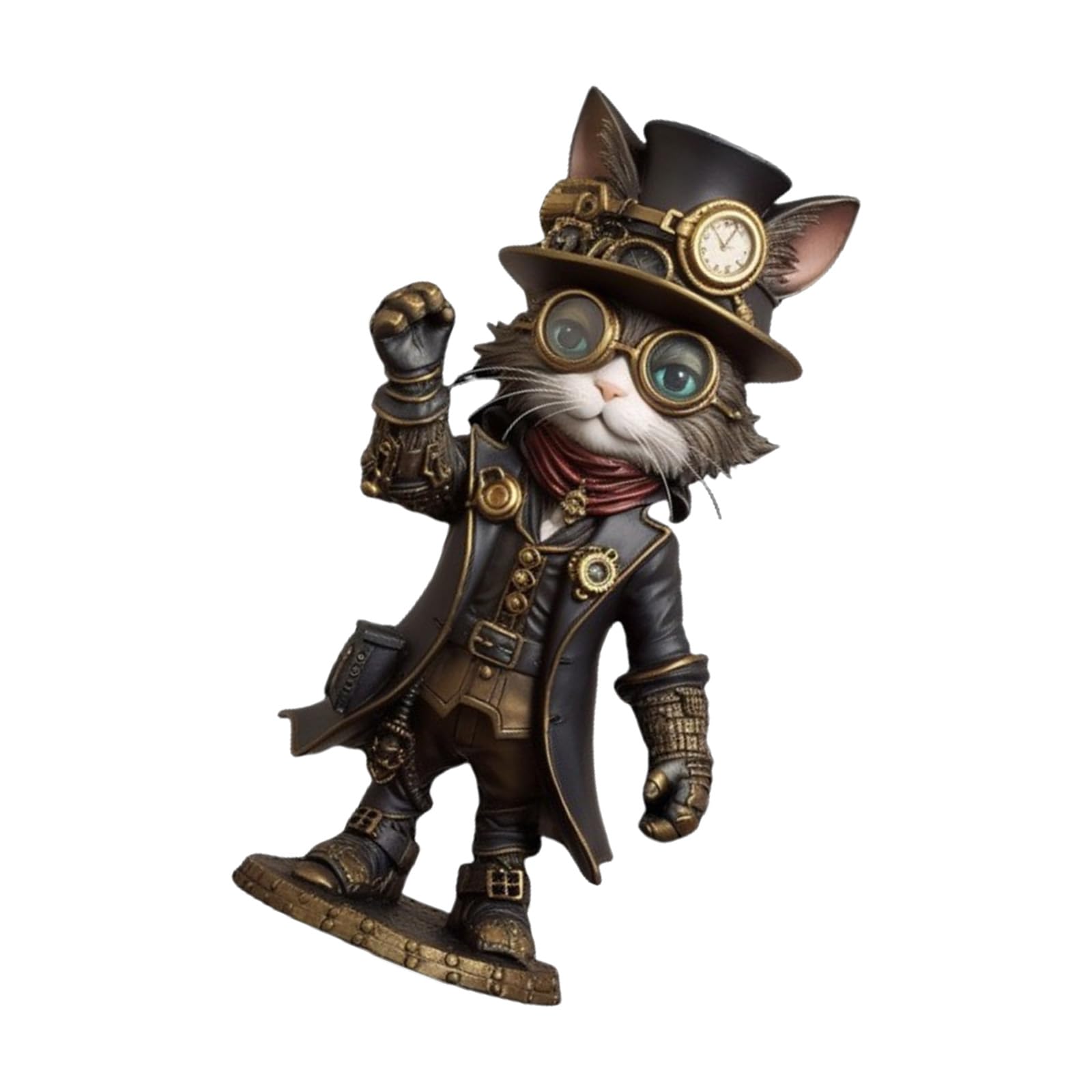 Laikoutd G Halloween Themed Victorian Inventor Cats Miniature Sculpture Detailed Resins Art Decors For Iftin Or Desktop Stylin Steampunk Cats Resins Figurine