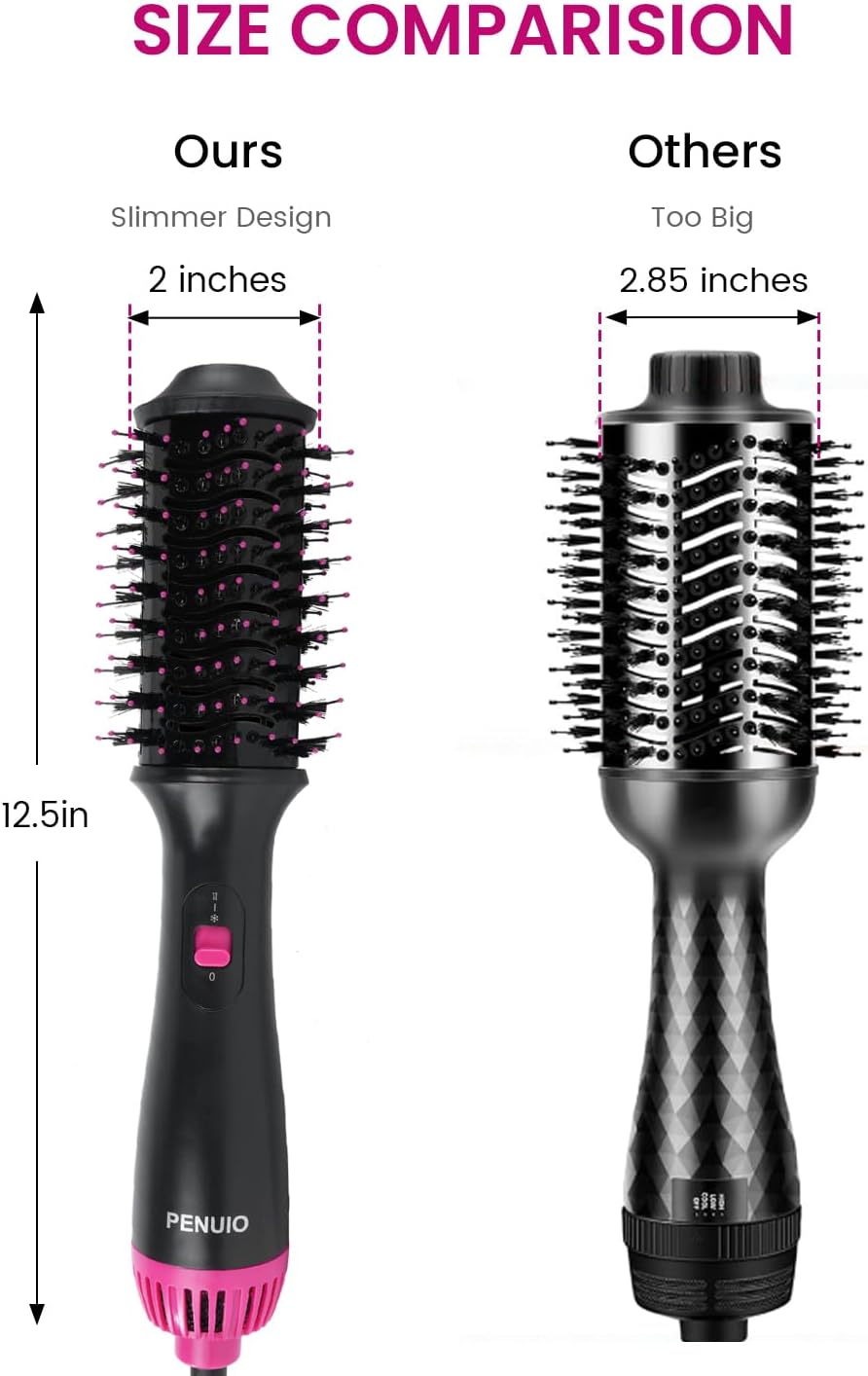Hair Dryer Brush Blow Dryer 4-in-1 Hot Air Styler, Blowout Brush Hair Dryer Styler & Volumizer with Ionic Technology|Oval Titanium Barrel|Anti-frizz Blowout for Drying, Straightening 2.4'' - Image 6