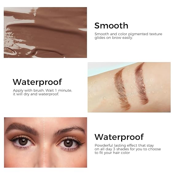 SACE LADY 3D Eyebrow Gel Long Lasting 24H Waterproof Smudge-proof Brow Cream Makeup Kit (03 BLACK BROWN, 0.2Fl Oz)