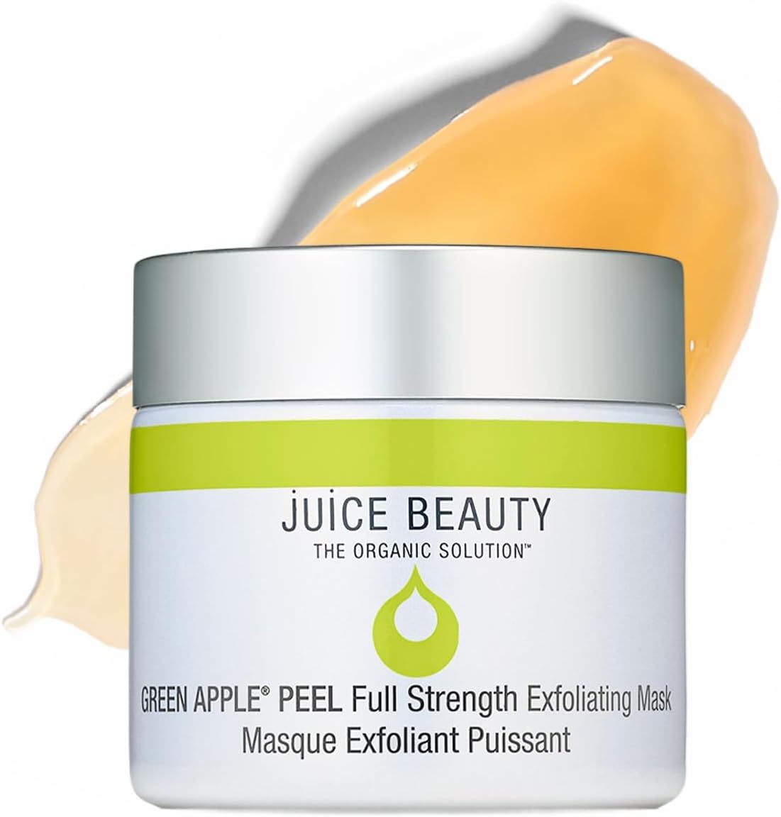 Juice Beauty Green Apple Peel Full Strength Exfoliating Peel Off Face Mask - Vegan & Organic AHA Pore Minimizer with Glycolic Acid, Lactic Acid & Vitamin C for Blemishes & Even Skin Tone, 60 mL