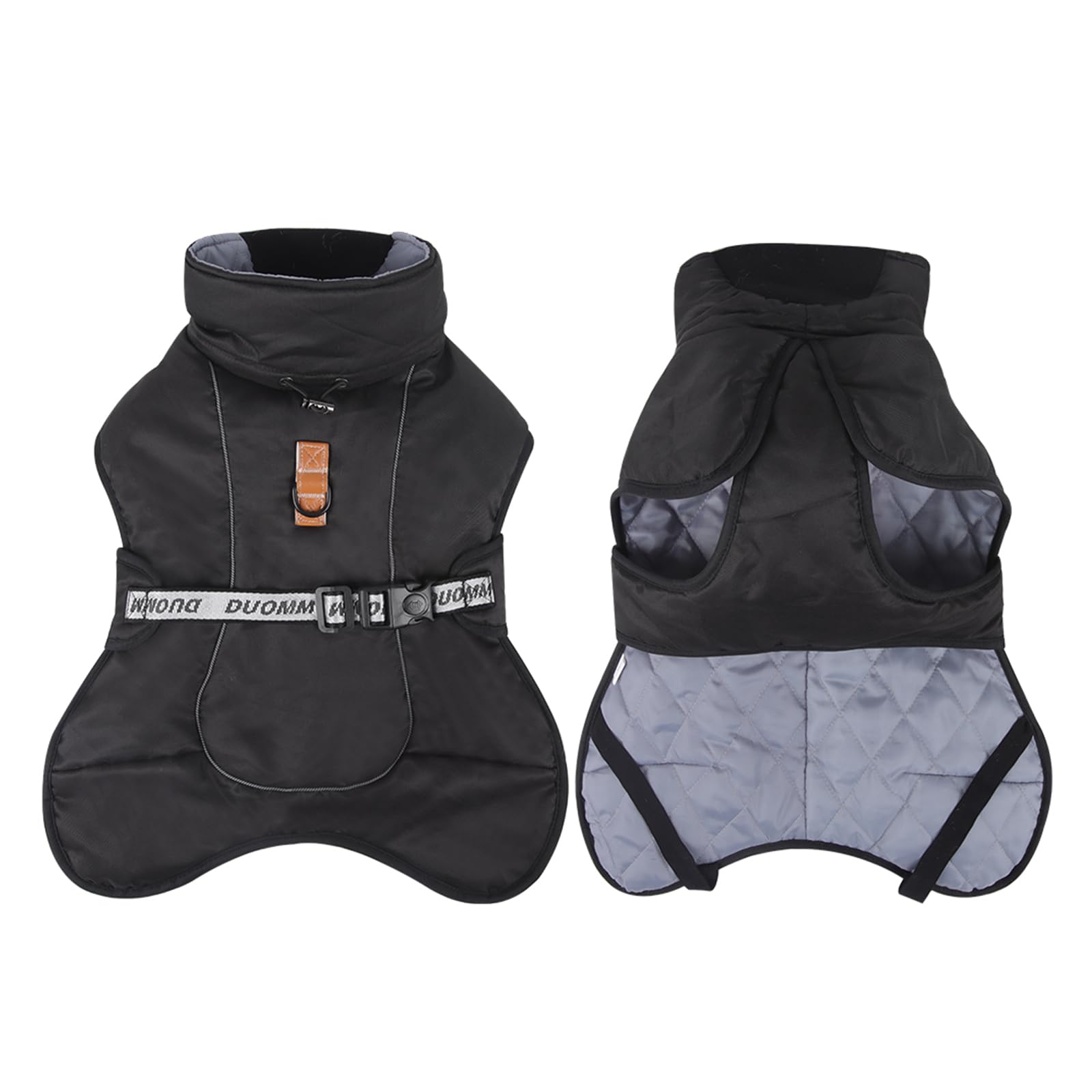 FEimaX Manteau d'hiver pour Chien Veste Chaud Coupe-Vent Réfléchissant 6XL Noir