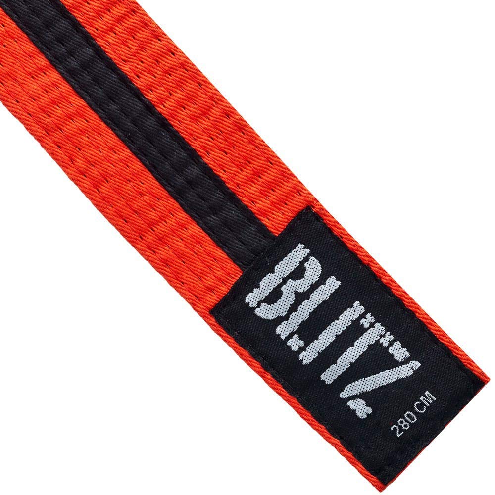 Blitz Colour Belt/Black Stripe - Orange/Black - 320cm — image 1
