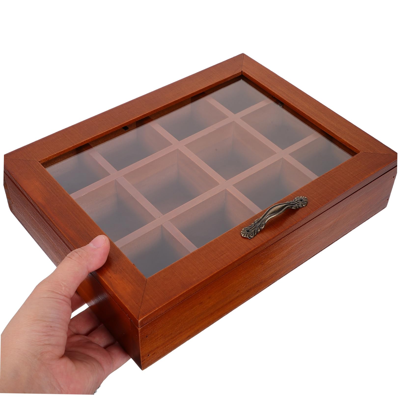 ULTECHNOVO Boîte à Thé avec Couvercle Transparent Rangement Compartimenté Cases pour Sachets de Thé et Sucre Organisateur Multifonction pour Cuisine et Salle à Manger
