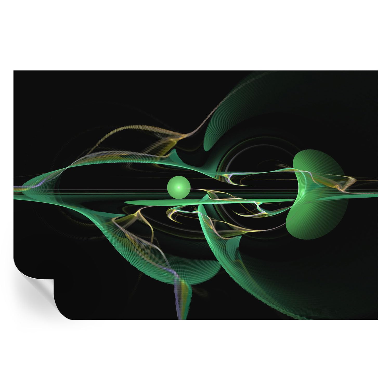 Papel pintado autoadhesivo mural de vinilo para pared dormitorio ondas verdes 152x104 cm