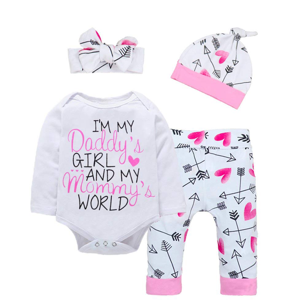 Baby Girl Clothes Cute Mommy Letter Romper Arrow Heart Pants Newborn Girls Outfits Fall Winter Clothes Set