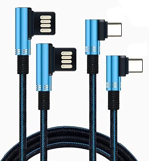 NOYMI 2 Pack TYPE-C USB Fast Charging Cable,Data & USB Cable for Android Phones & Tablets 6.6 FT & 3.3 FT,Blue