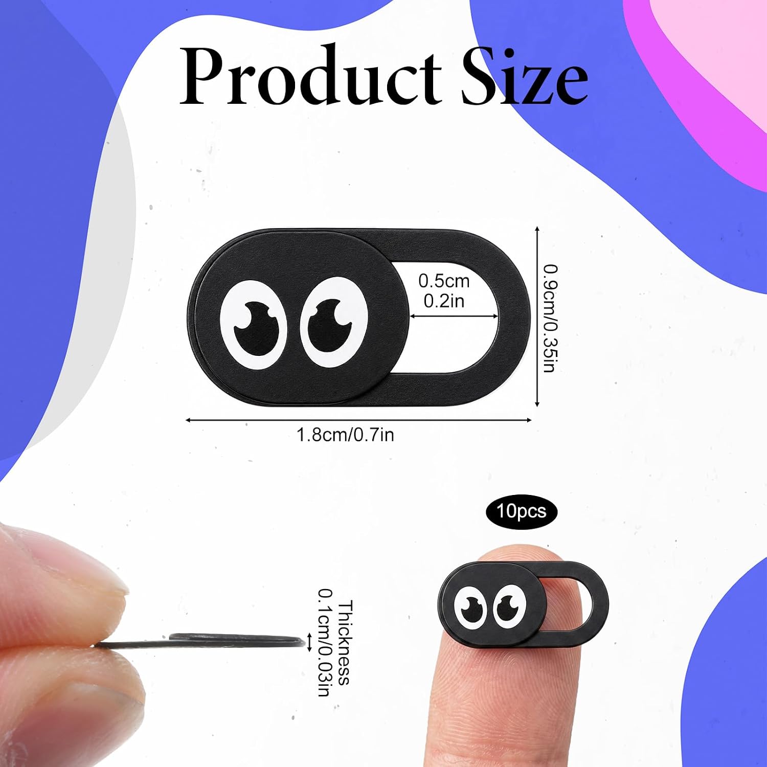 10 PCS Cell Phone Camera Cover Laptop Camera Cover Slide Webcam Covers Slide Ultra-Thin for Laptop, Smartphone, Tablet, Desktop, Easy Installation