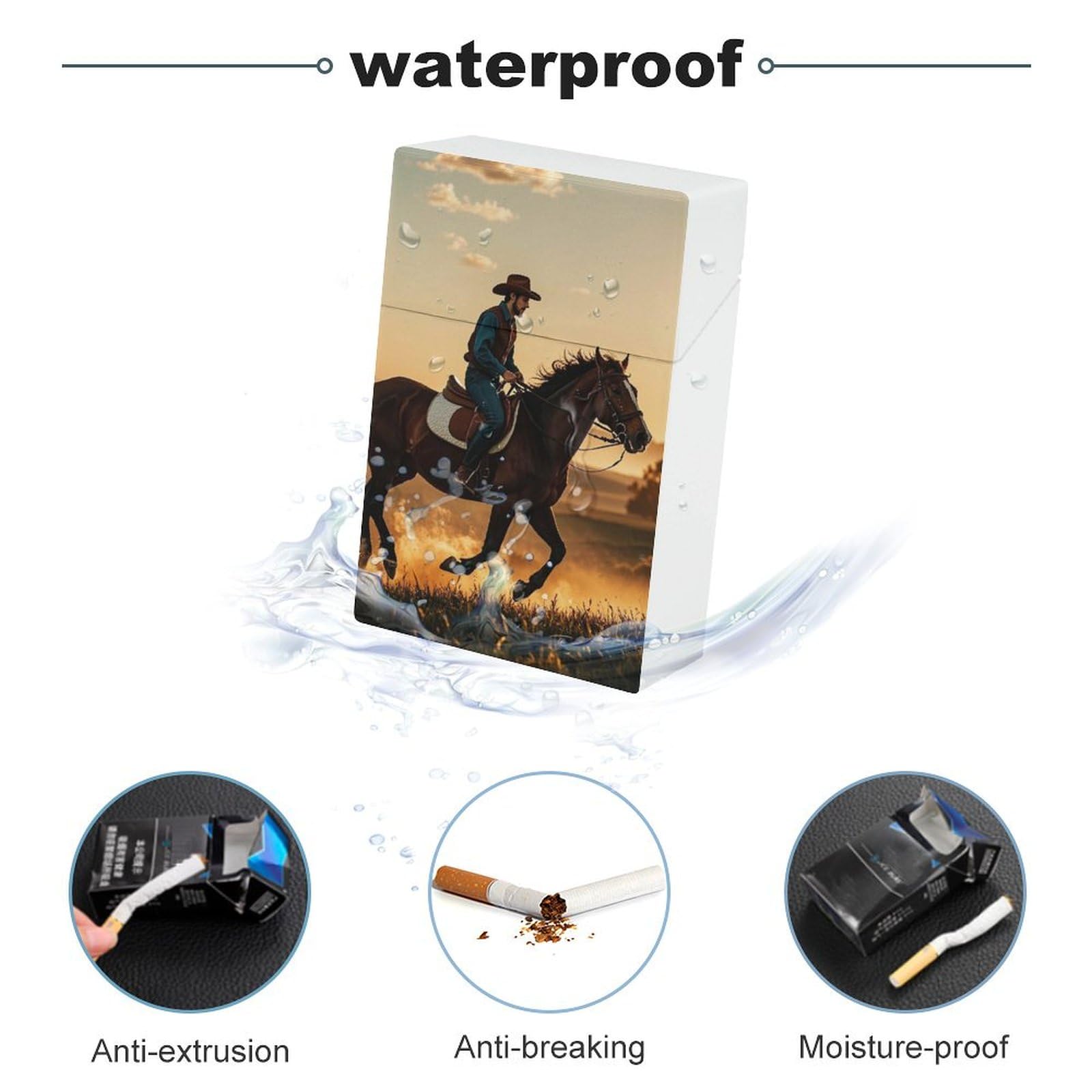 Amazon.com: Cowboys Riding Horses Cigarette Case Normal Size Cigarette  Holder Case Skul Style Box 20 Capacity Women and Men Perfect for Roll Your  Own Cigs : Health & Household
