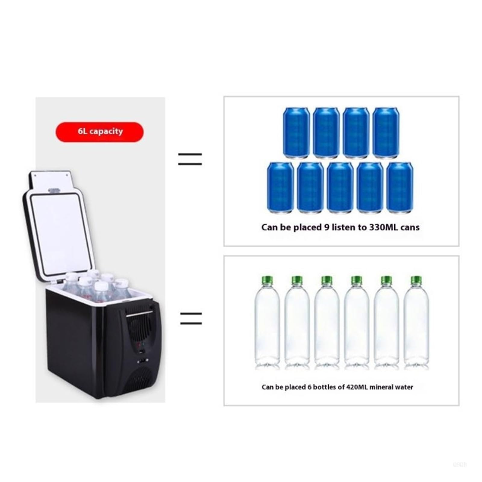Mini refrigerador termoeléctrico portátil de 6 litros de Capacidad for el Cuidado de la Piel, Bebidas y el hogar.