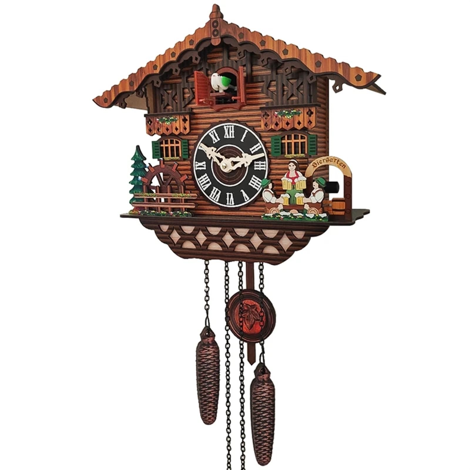 SNGUOQ Wooden Clock Wall Mounted Bird Alarm Cuckoo Clocks For Home Kid's Room Decoration For Bedroom Office