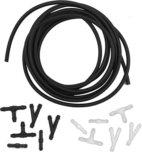 Manguera universal de líquido de lavadora de 13.1 ft, kit de manguera para limpiaparabrisas con 12 conectores de manguera para conectar la bomba de