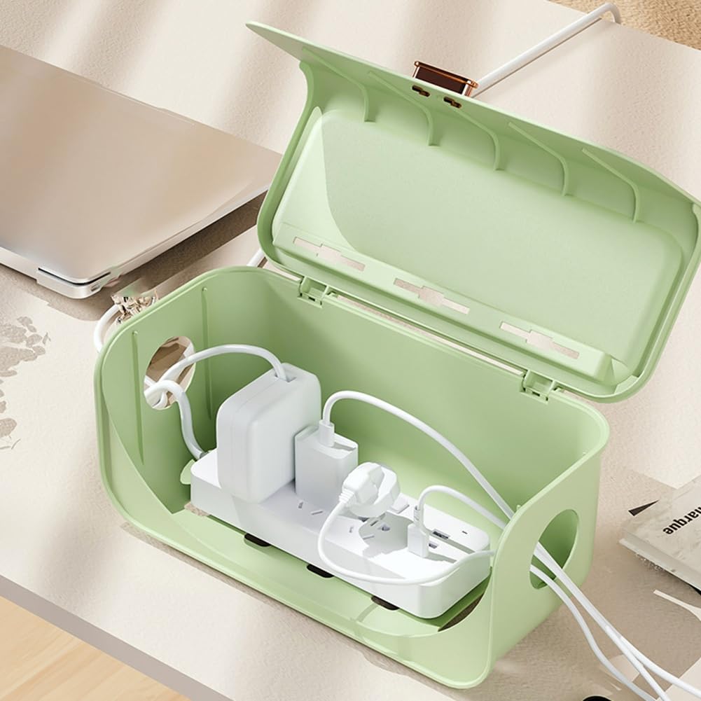 Caja de Almacenamiento de Cables de Escritorio, Organizador de Enchufes de Cargador, Resistente Al Agua y Al Polvo, Enrollador de Cables, B