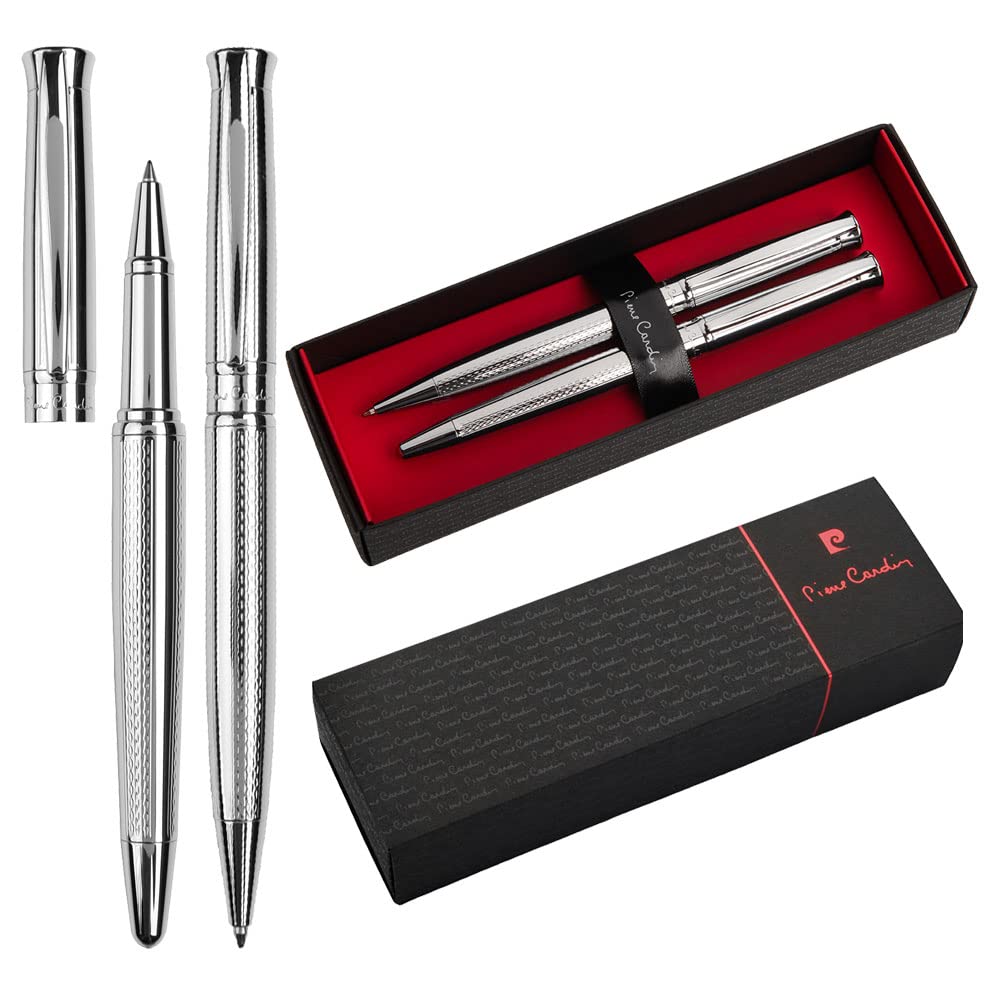 Pierre Cardin® ROI Lot de stylos à bille et bille avec gravure | stylos de qualité supérieure | étui | mine bleue | noble | cade