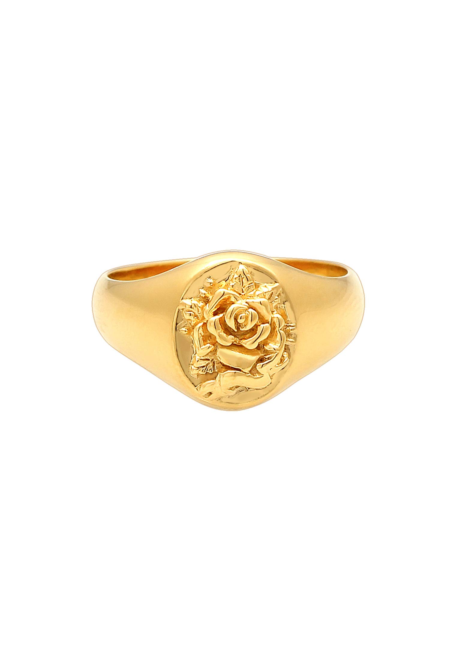 Elli Ring Damen Siegelring Rose 80s Look 925 Silber