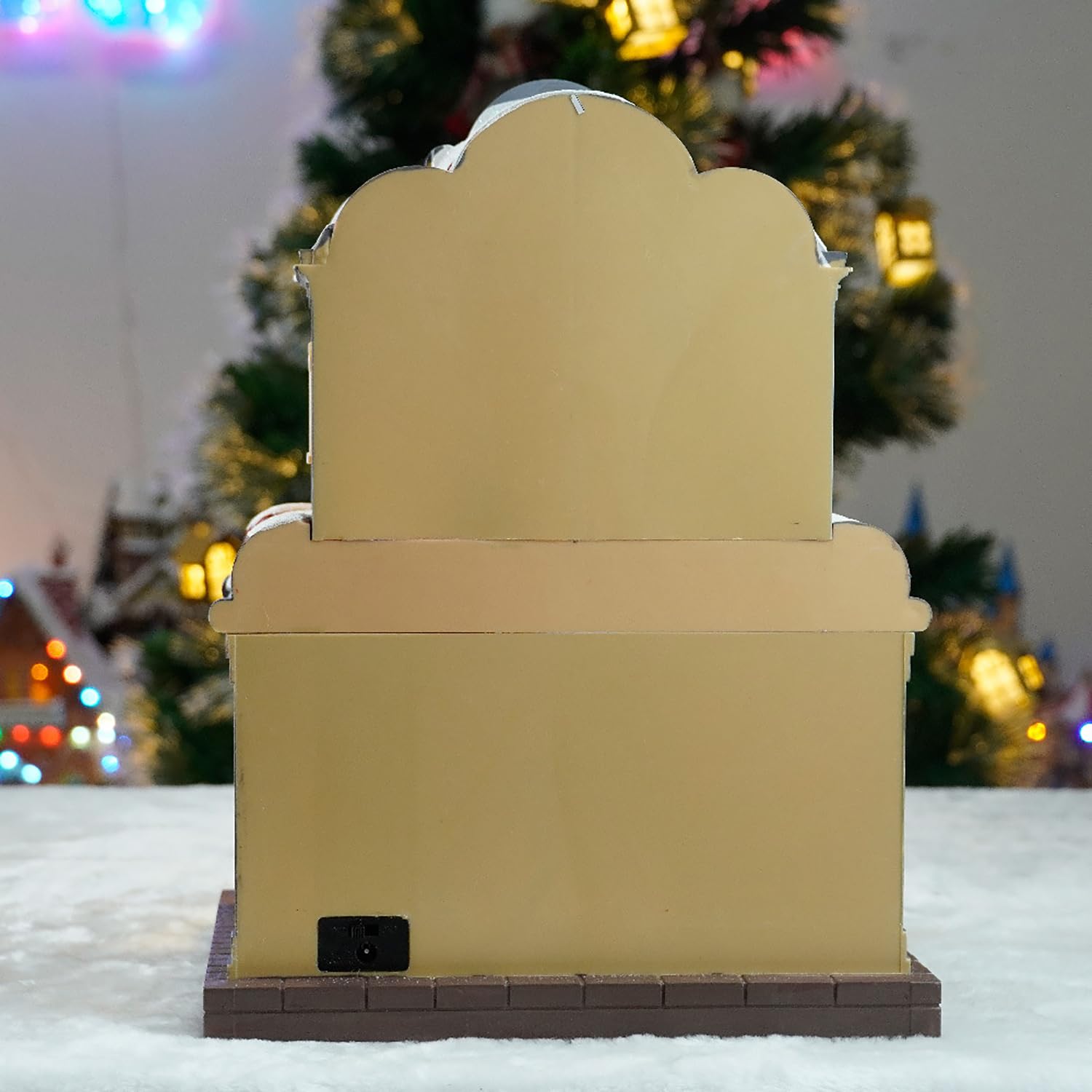 Ornamento Luminoso a Forma Di Casetta Sulla Neve, Modellino Fai Da Te In Resina Di Una Casetta Natalizia, Con Luci LED Colorate E Calde, 8 Canzoni Con Riproduzione Circolare, Meccanismo Di Apertura