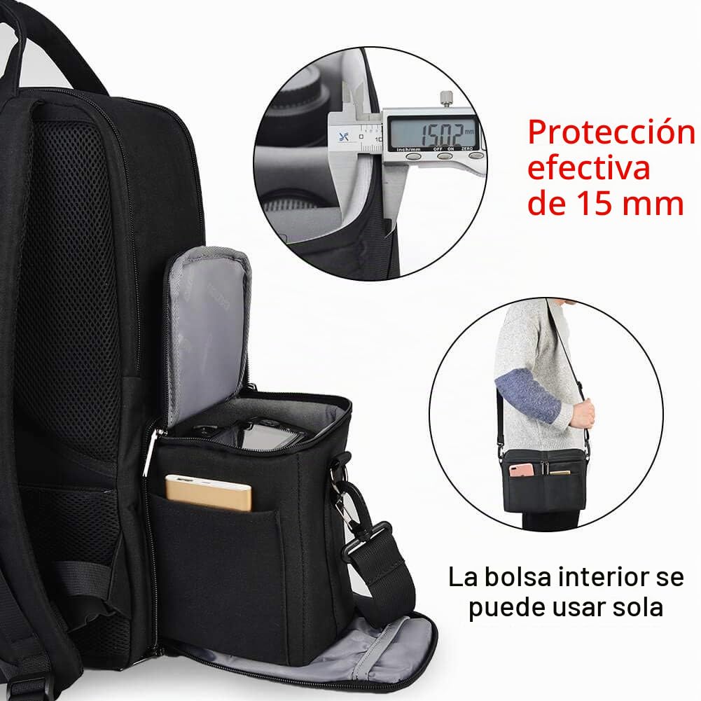CADeN - Mochila impermeable para cámara fotográfica, mochila para cámara fotográfica y bolsa de viaje informal con USB, compatible con DSLR Canon, Nikon, Sony, laptop de 15.6 pulgadas