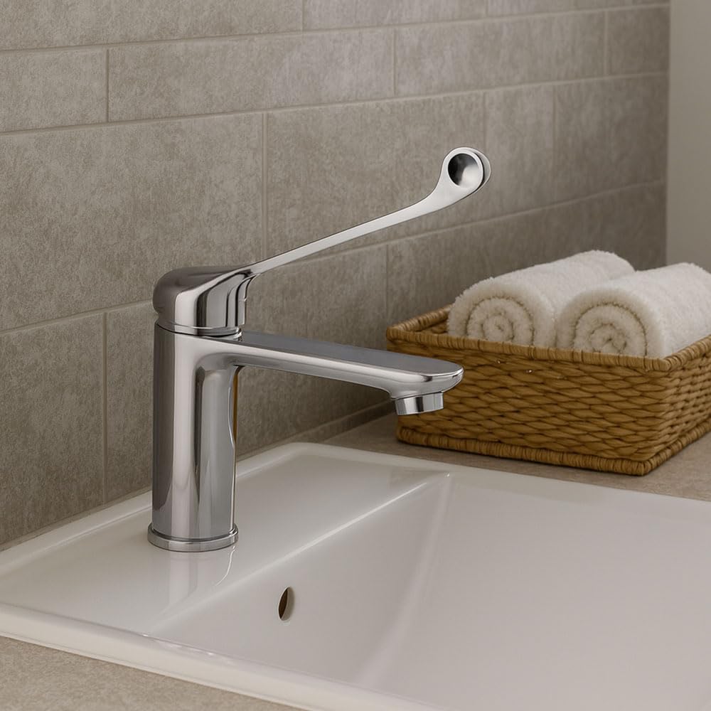 Grifo De Lavabo Con Maneta Medical monomando NAD acabado cromo brillo fabricado en latón