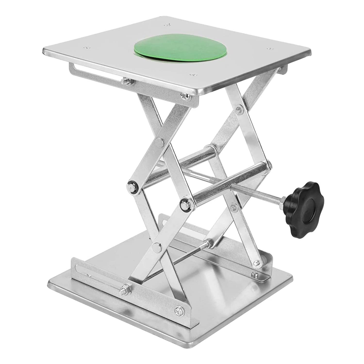 Scientific Lab Jack Lifting Stand | Dimensions 150mm x 150mm x 175mm | Stainless Steel Laboratory Scissor Jack Lift Table | Ideal for Precise Height Adjustment in Laboratories