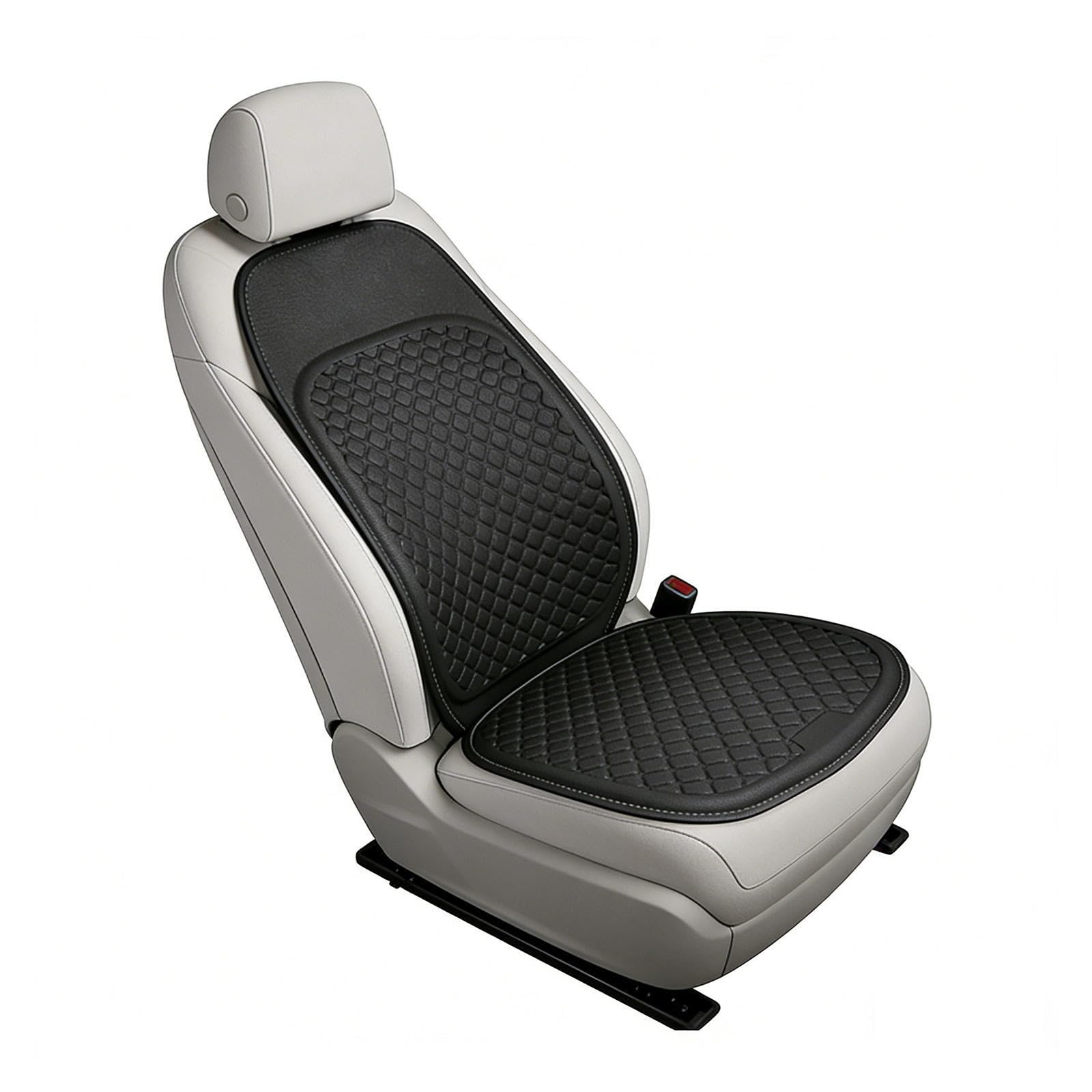 Cojín Silla Oficina Tejido de Refrigeración 3D Cojín Antiescaras Silla de Ruedas Fina, Transpirable y Cómoda para Automóviles, Sillas de Oficina, etc. ,Black-RhombusStyle-Seatcushion+Backcushion