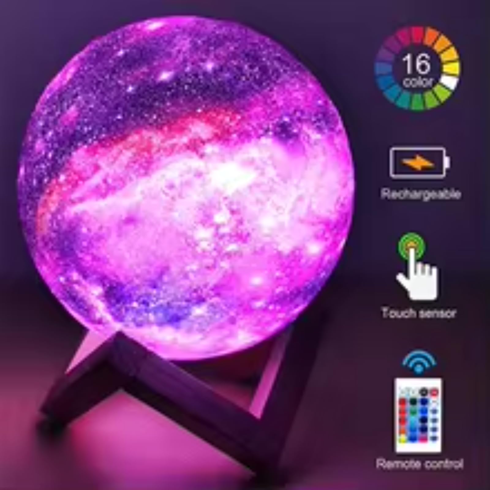 Lámpara de noche de cielo estrellado 3D con control remoto, recargable por USB y enchufable, luz de noche para niños y adultos, decoración de habitación de bebé, ayuda para dormir para bebés, idea de