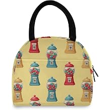 Insulated Lunch Bag for Women Men Kids Gumball Machines Pattern Portable Thermal Picnic Cool Bags Reusable Lunch Box for Work Office Travel