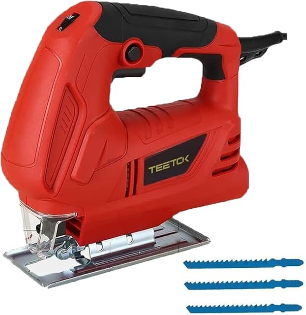Electric Jigsaw 500W Variable Speed Settings - 45° Bevel Cutting Angle Pendulum, Jig Saws for Wood Cutting & Metal & Plastic, 55mm Cutting Depth Power Tool