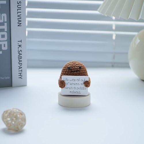 Miniatura 6 de Muñeca de punto de papa positiva con tarjeta inspiradora para reducir la presión, juguete divertido para decoración de escritorio, decoración de