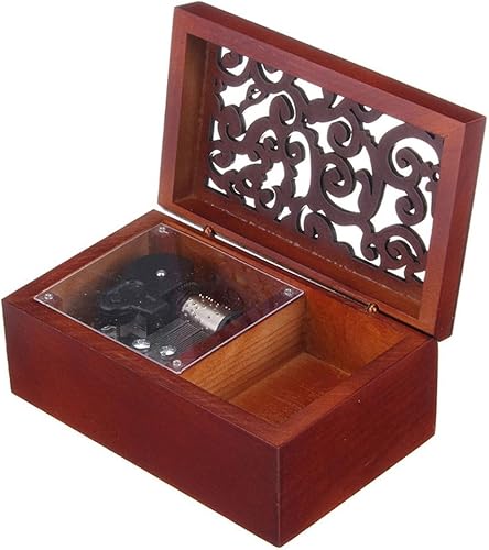 Miniatura 29 de FnLy Caja musical de madera grabada antigua, caja musical Moon River, con movimiento chapado en oro, octogonal Dorado