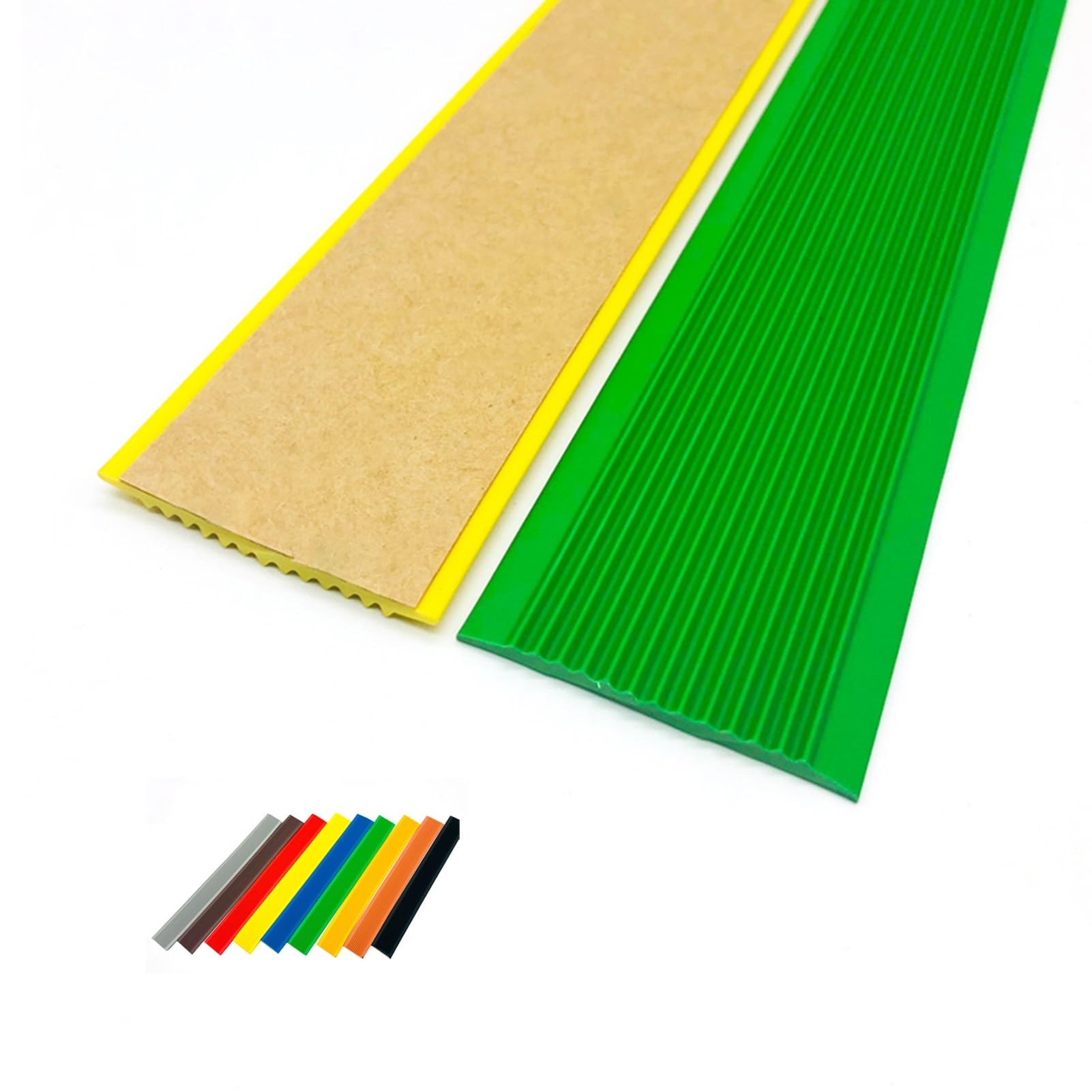 Nez de marche antidérapant plastique et bande de seuil autocollante pour marche d'escalier plate.