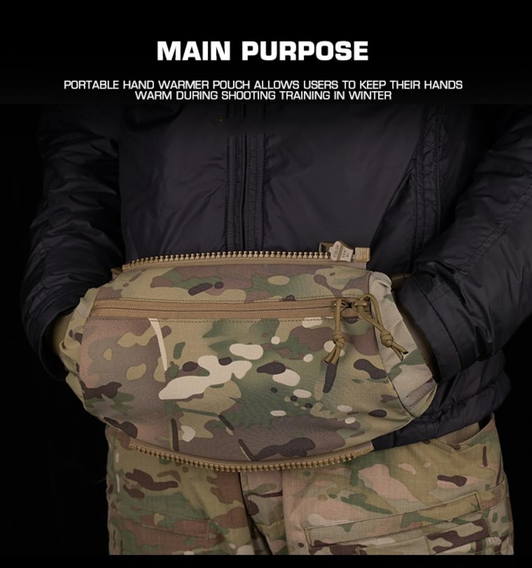 Peminkoo Marsupio tattico da Caccia Multifunzionale scaldamani Campeggio Escursionismo Accessori da Viaggio Cerniera Attrezzatura Sportiva all'aperto