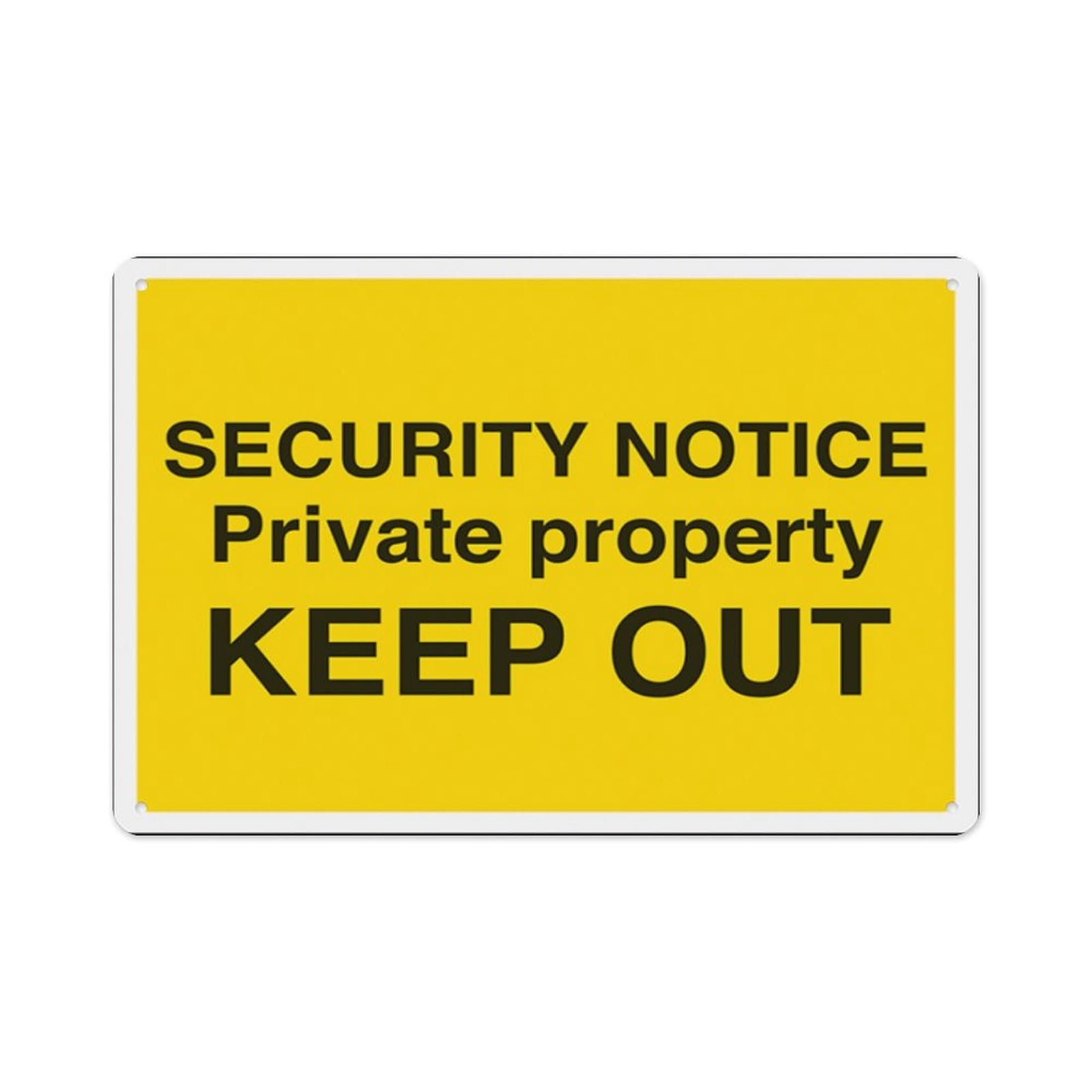 peiyeety Security Notice, Private Property, KeepAluminum Tin Warning Signs For Home Outdoor Garden 8X12 Inches