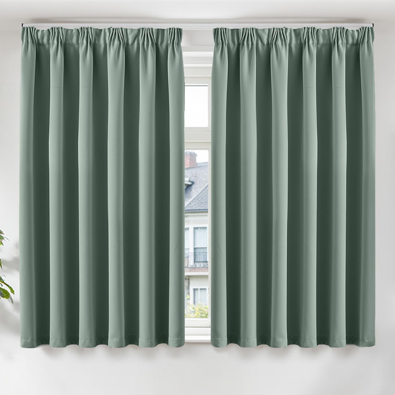 TOPICK Sage Green Blackout Curtains Living Room Bedroom, W90 xL54 2 PCS — image 1