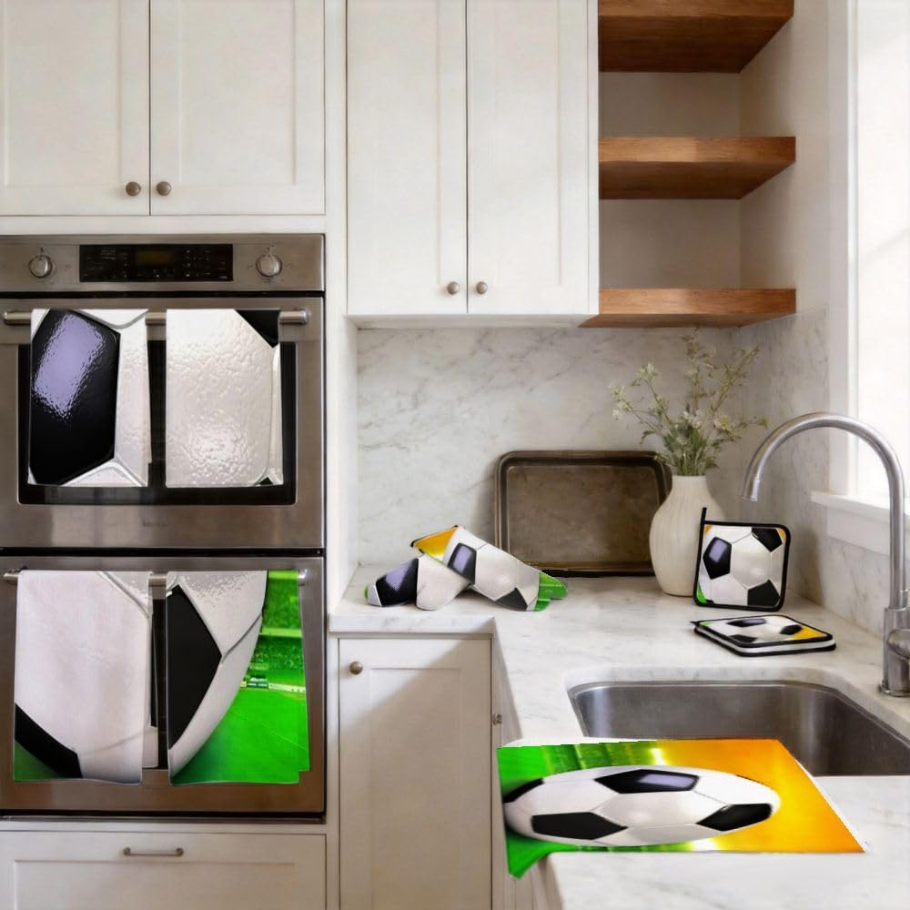 9PCS lucido palla da calcio decorazione cucina e accessori set