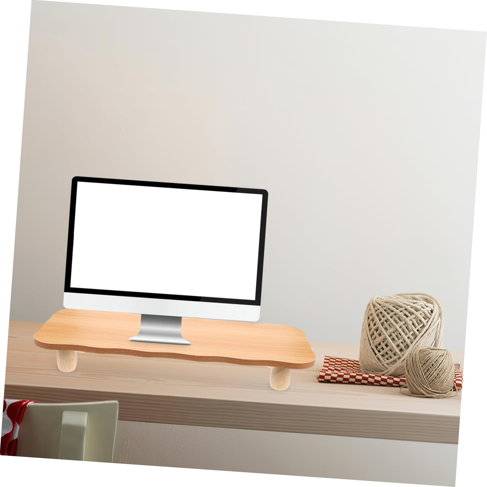 Gadpiparty Supporto Monitor da Scrivania in Legno, Rialzo Ripiano | Ufficio, Stile Minimal Moderno, Organizer per PC e Accessori, Design Sobrio e Pulito