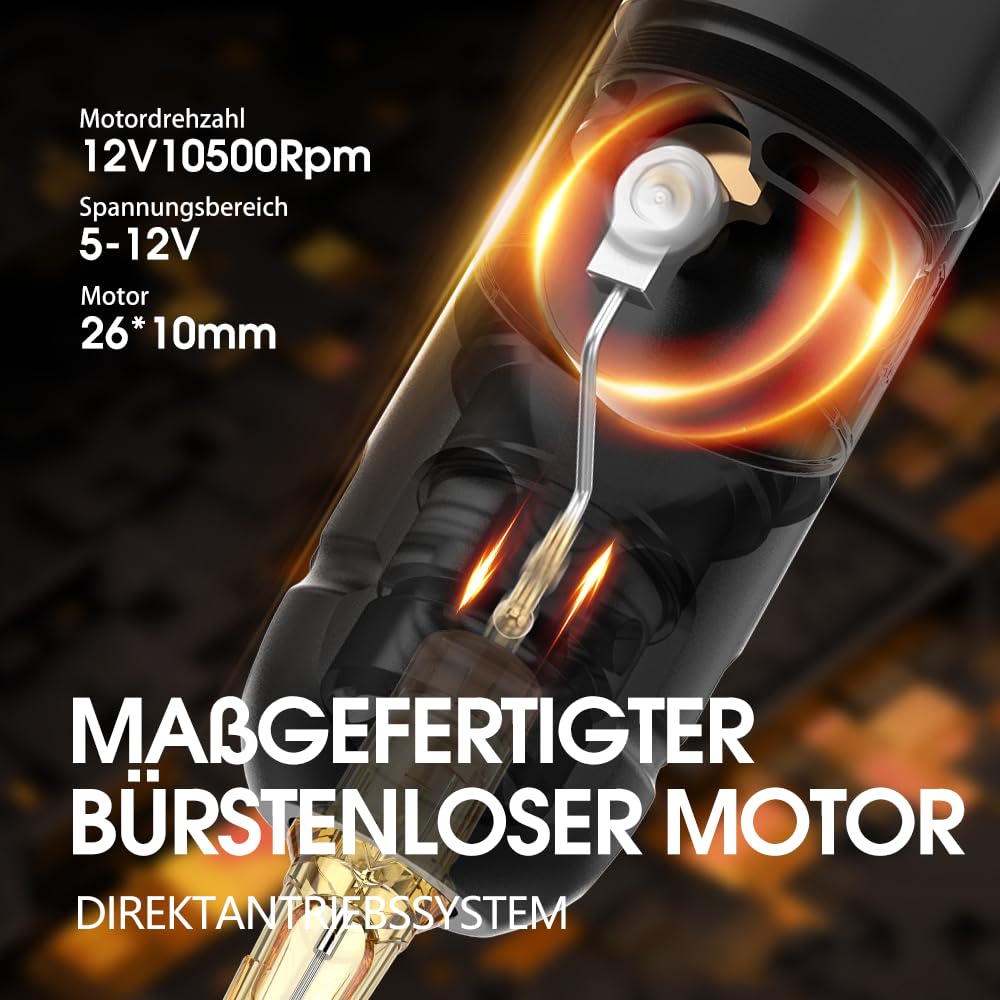 Ambition Soldier Drahtlose Tattoo Maschine Tätowiermaschine Pen, Rotary Tätowiergerät mit Dual 2400mAh Akku & Coreless Motor für Profis